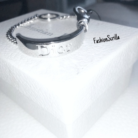 Dior 2000’s Vintage Hard Core Gambler Logo ID Curb Link Bracelet - Picture 4 of 16